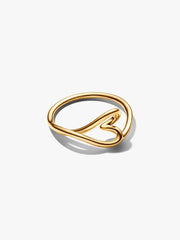 Organically Shaped Heart Small Ring 14k gold plating
