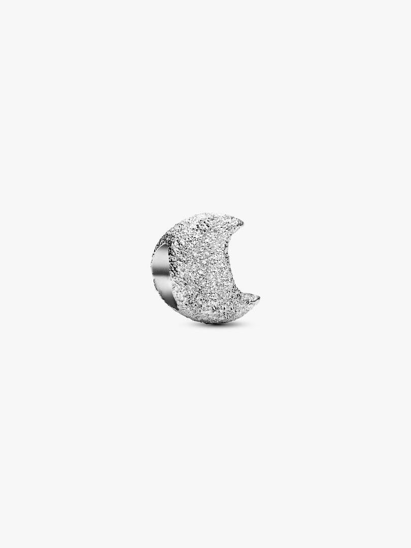 Textured Moon Mini Charm Sterling silver