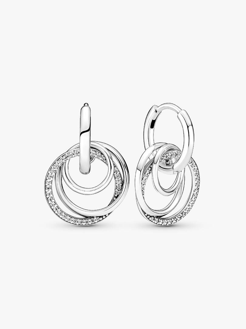 Family Always Encircled Hoop Earrings Sterling silver