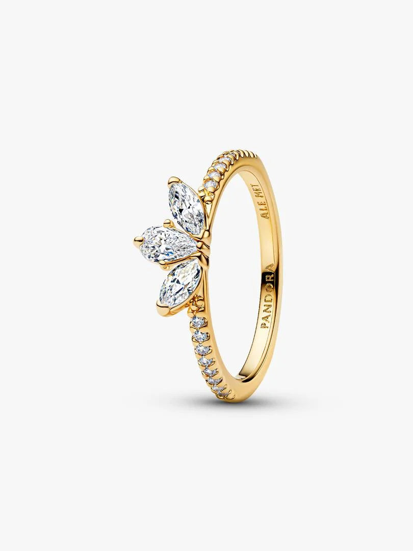 Sparkling Herbarium Cluster Ring 14k gold plating