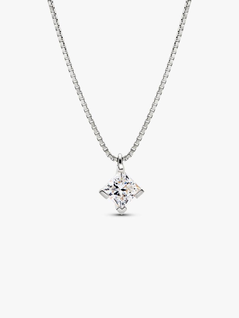FINAL SALE - Pandora Nova 14k White Gold Lab-grown Diamond Pendant Necklace 1.00 ct TW, 14k white gold