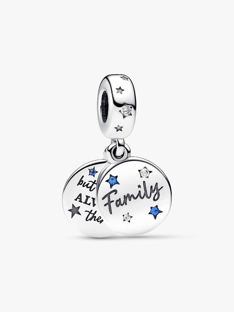 FINAL SALE - Family Love Double Dangle Charm Sterling silver