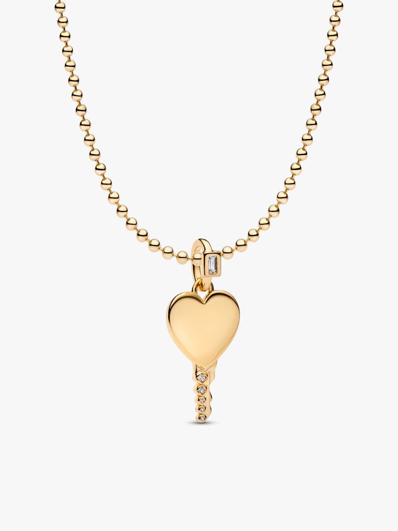 Engravable Heart Key Pendant Necklace 2 Quantity
