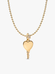 Engravable Heart Key Pendant Necklace 2 Quantity