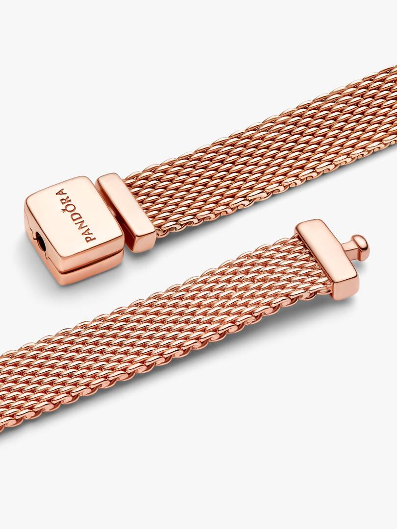 FINAL SALE - Pandora Reflexions™ Mesh Bracelet 14k rose gold plating