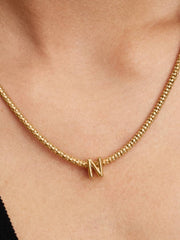 Letter N Alphabet Charm 14k gold plating