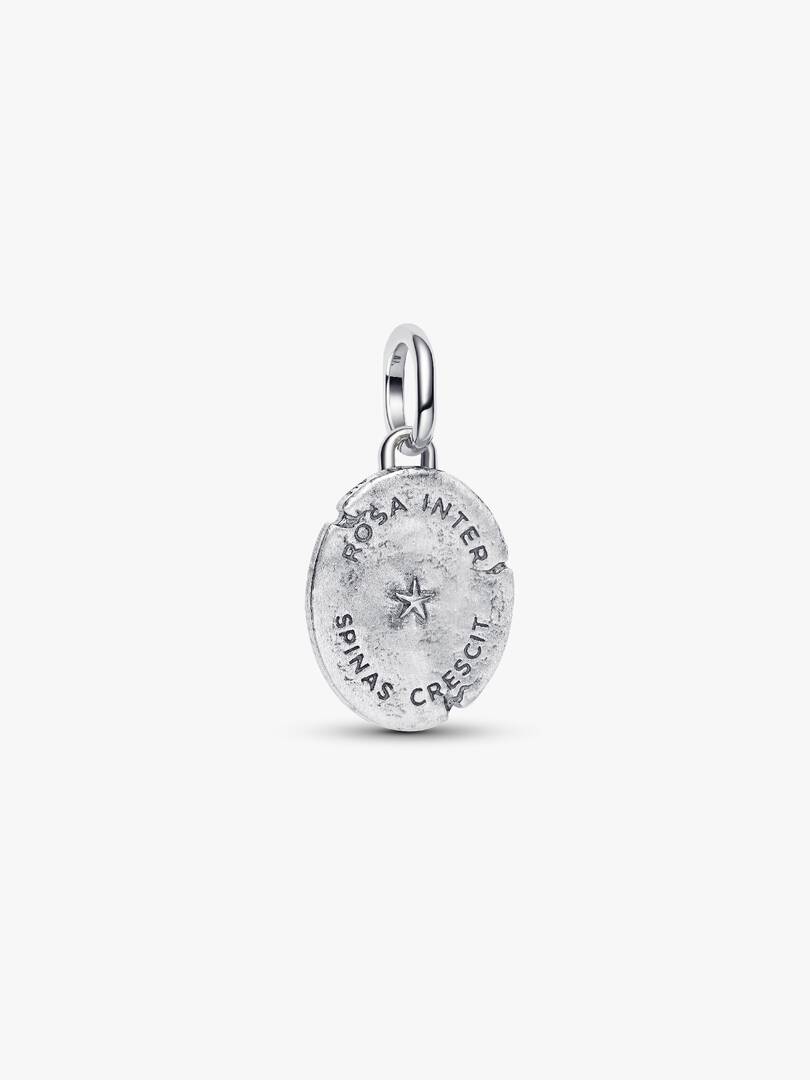 Rose Medallion Charm Sterling silver, 14k gold plating