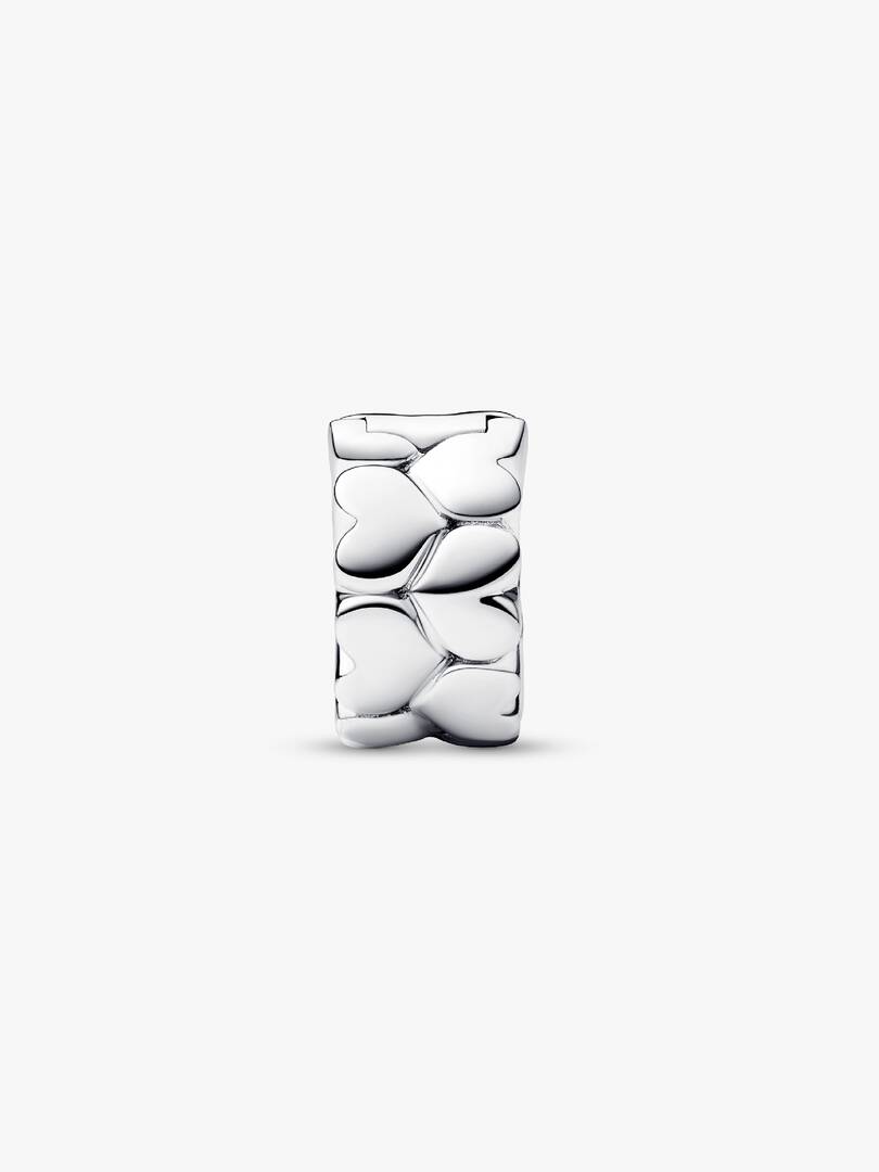 Heart Pattern Clip Charm Sterling silver