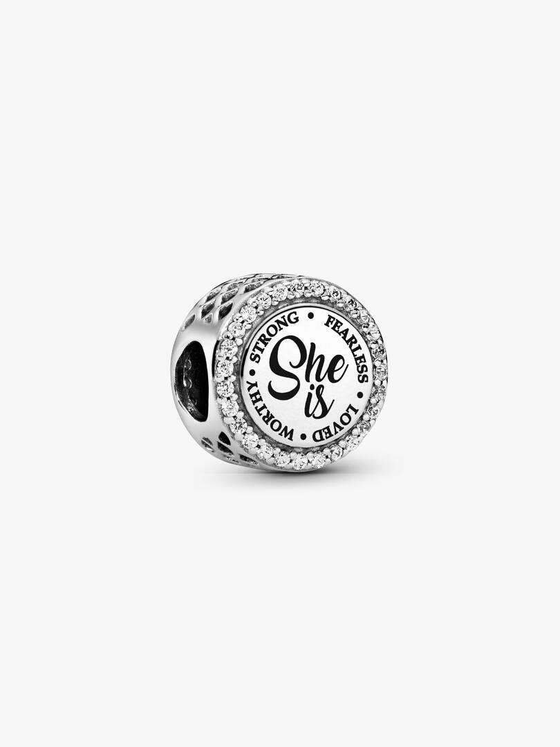 She Is Heart Charm Sterling silver