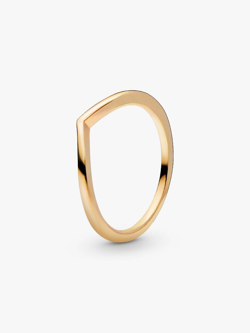 Polished Wishbone Ring 14k gold plating