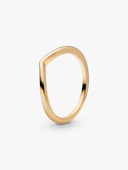 Polished Wishbone Ring 14k gold plating