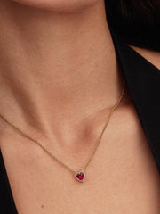 Elevated Heart Necklace 14k gold plating