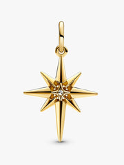 Sparkling North Star Dangle Charm 14k gold plating