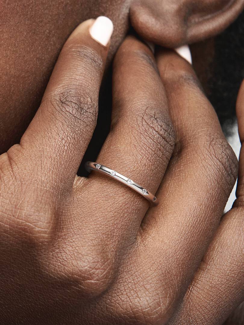 FINAL SALE - Simple Sparkling Band Ring Sterling silver