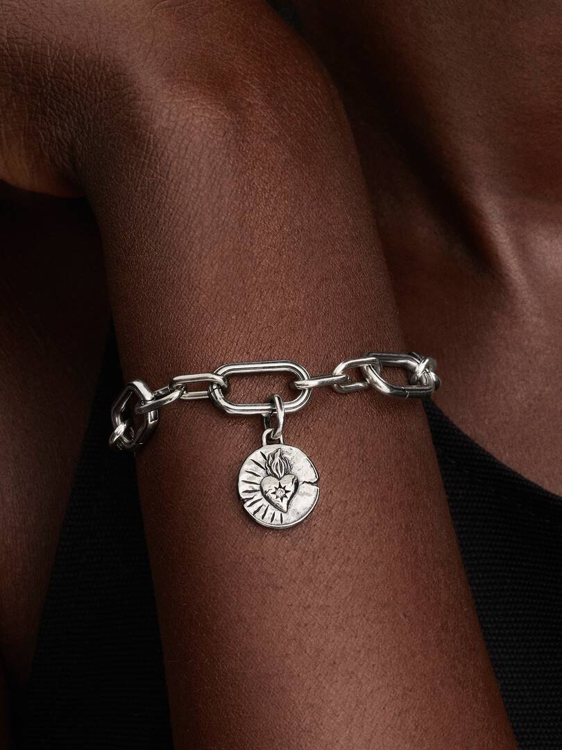Heart Medallion Charm Sterling silver