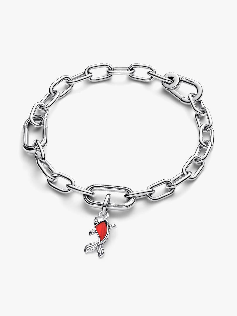 FINAL SALE - Red Murano Glass Koi Fish Mini Dangle Charm Sterling silver