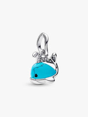 Turquoise-colored Whale Dangle Charm Sterling silver