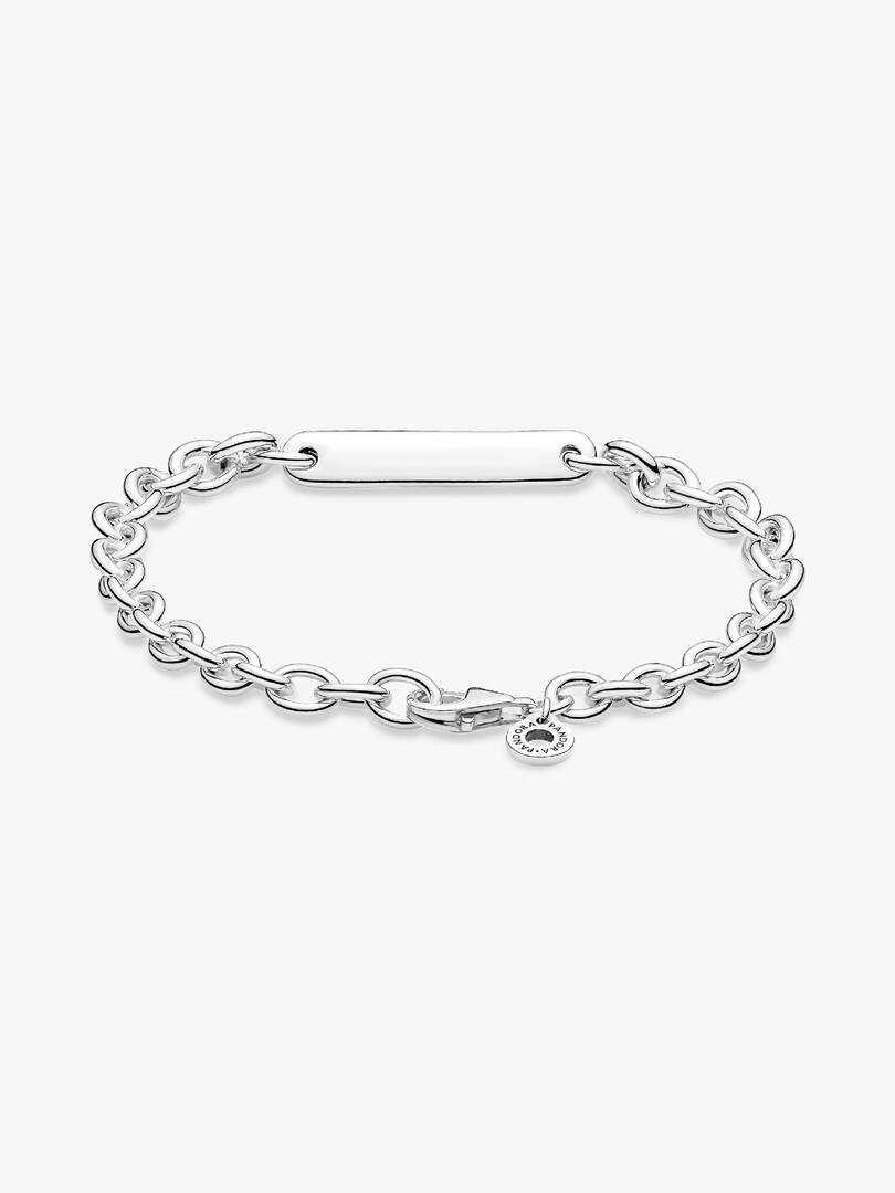 Engravable Bar Link Bracelet Sterling silver