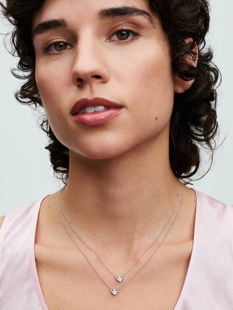 FINAL SALE - Forever & Always Splittable Heart Collier Necklaces Sterling silver