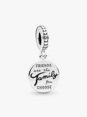 Friends Are Family Dangle Charm Sterling silver