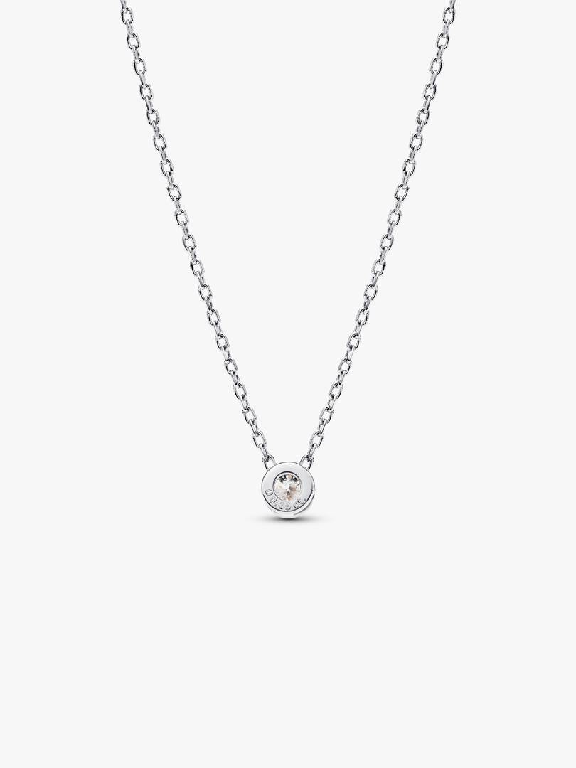 Pandora Era Bezel Sterling Silver Lab-grown Diamond Pendant Necklace 0.15 ct TW, Sterling silver