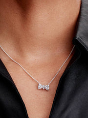 Sparkling Bow Necklace Sterling silver