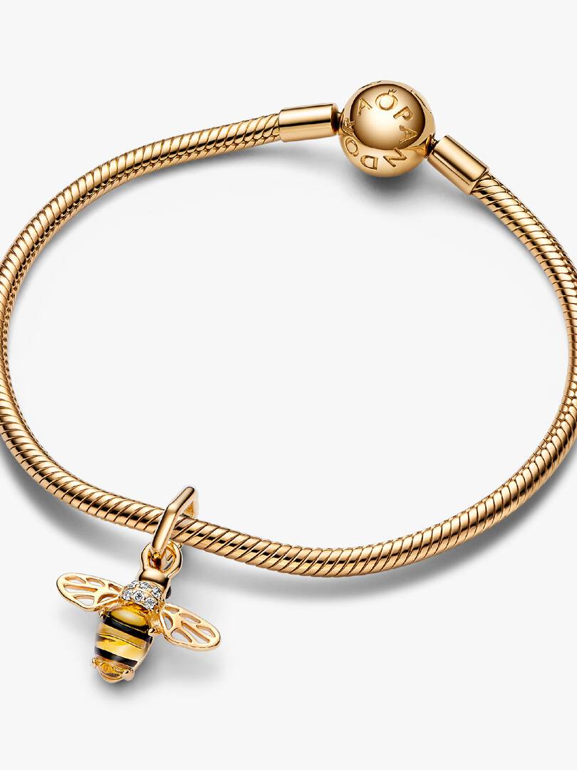 Sparkling Bee Dangle Charm 14k gold plating