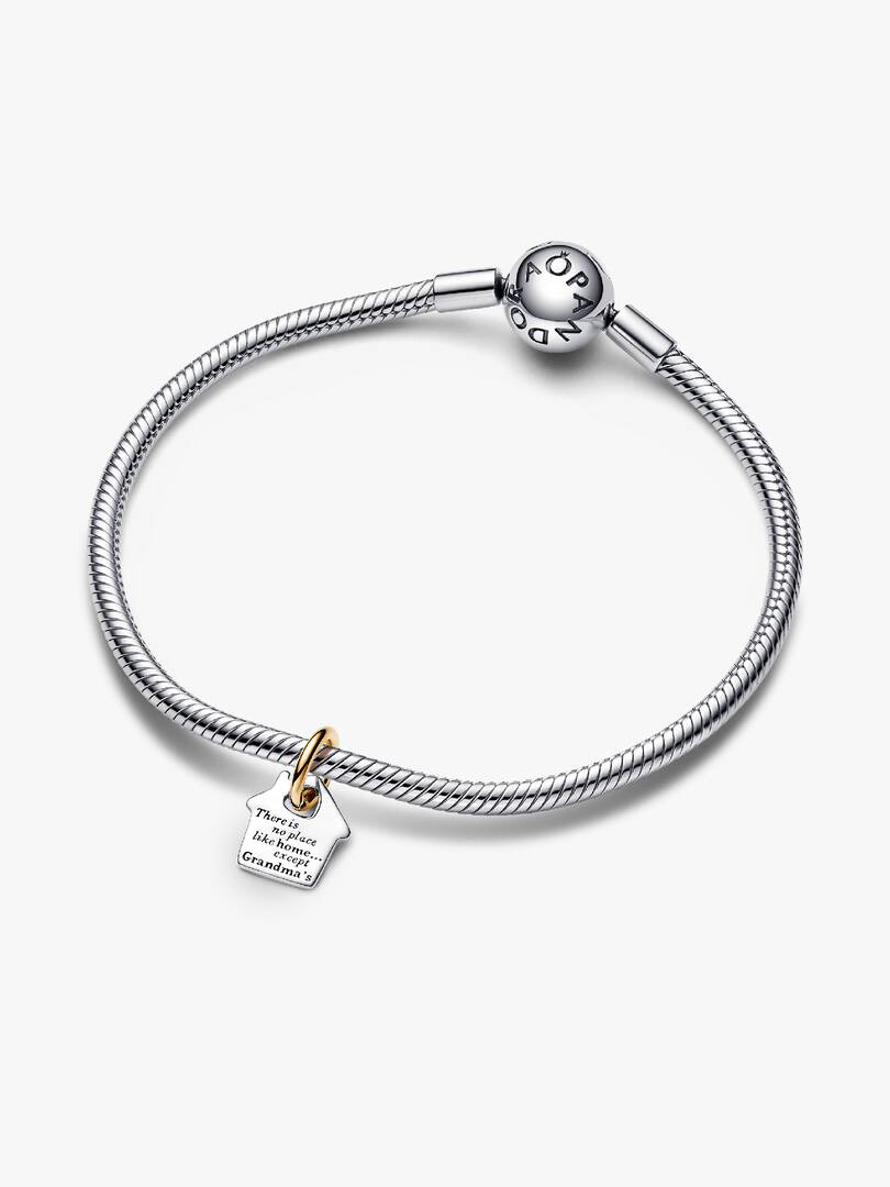 FINAL SALE - Two-tone Grandma's House Dangle Charm Sterling silver, 14k gold plating