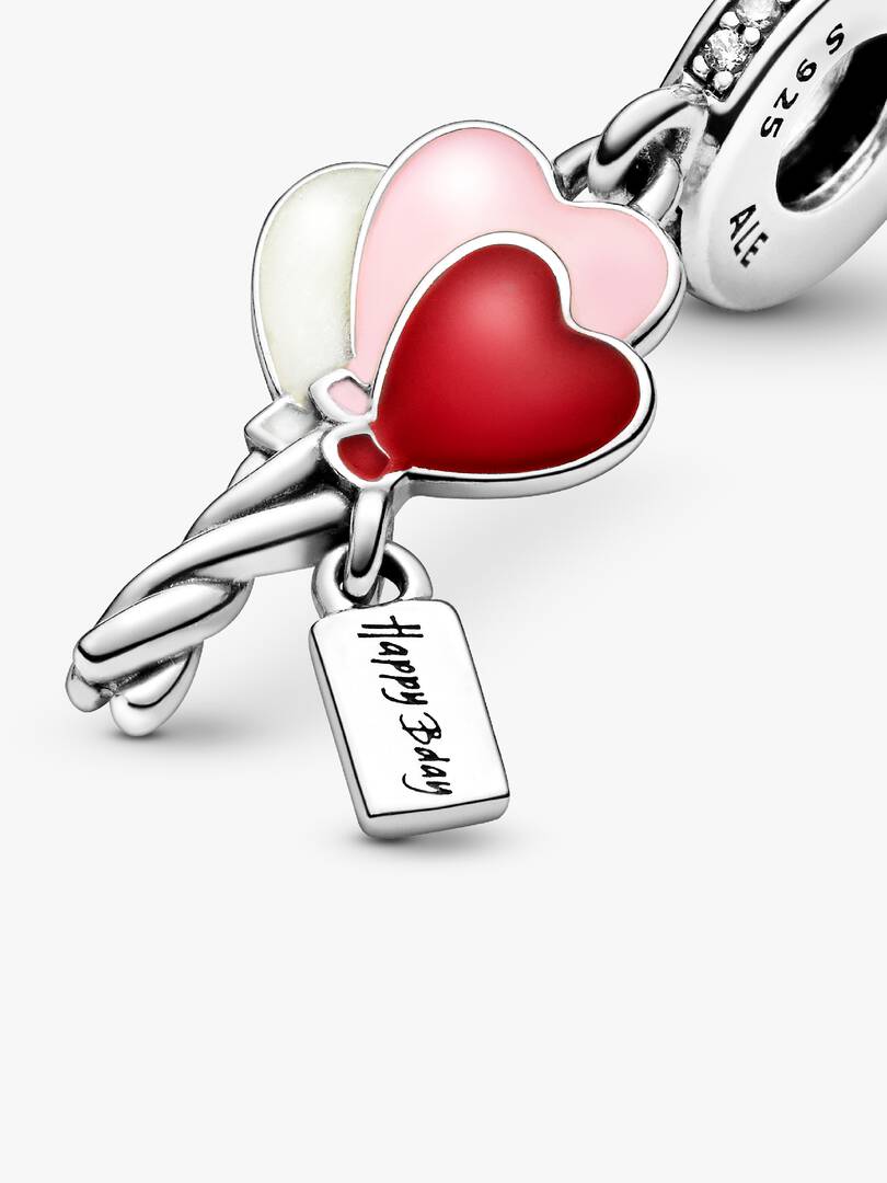 Happy Bday Balloon Dangle Charm Sterling silver