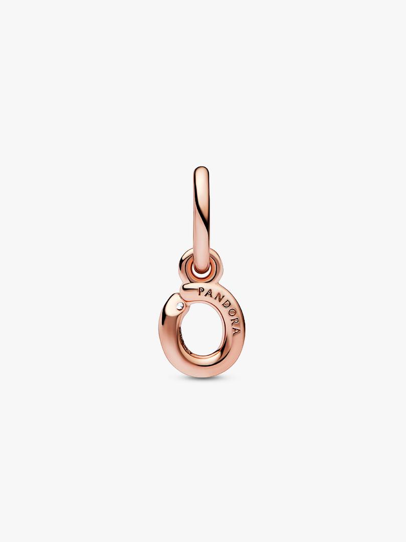 FINAL SALE - Letter O Script Alphabet Dangle Charm 14k rose gold plating