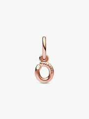 FINAL SALE - Letter O Script Alphabet Dangle Charm 14k rose gold plating