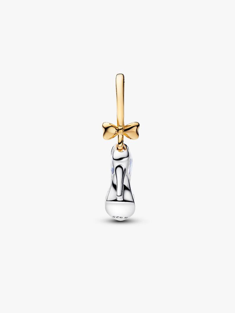 Disney Princess Cinderella Shoe Dangle Charm 0.012 ct TW, Sterling silver, 14k gold plating