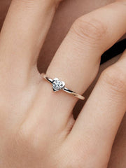 Pandora Talisman Sterling Silver Lab-grown Diamond Heart Ring 0.25 ct TW, Sterling silver