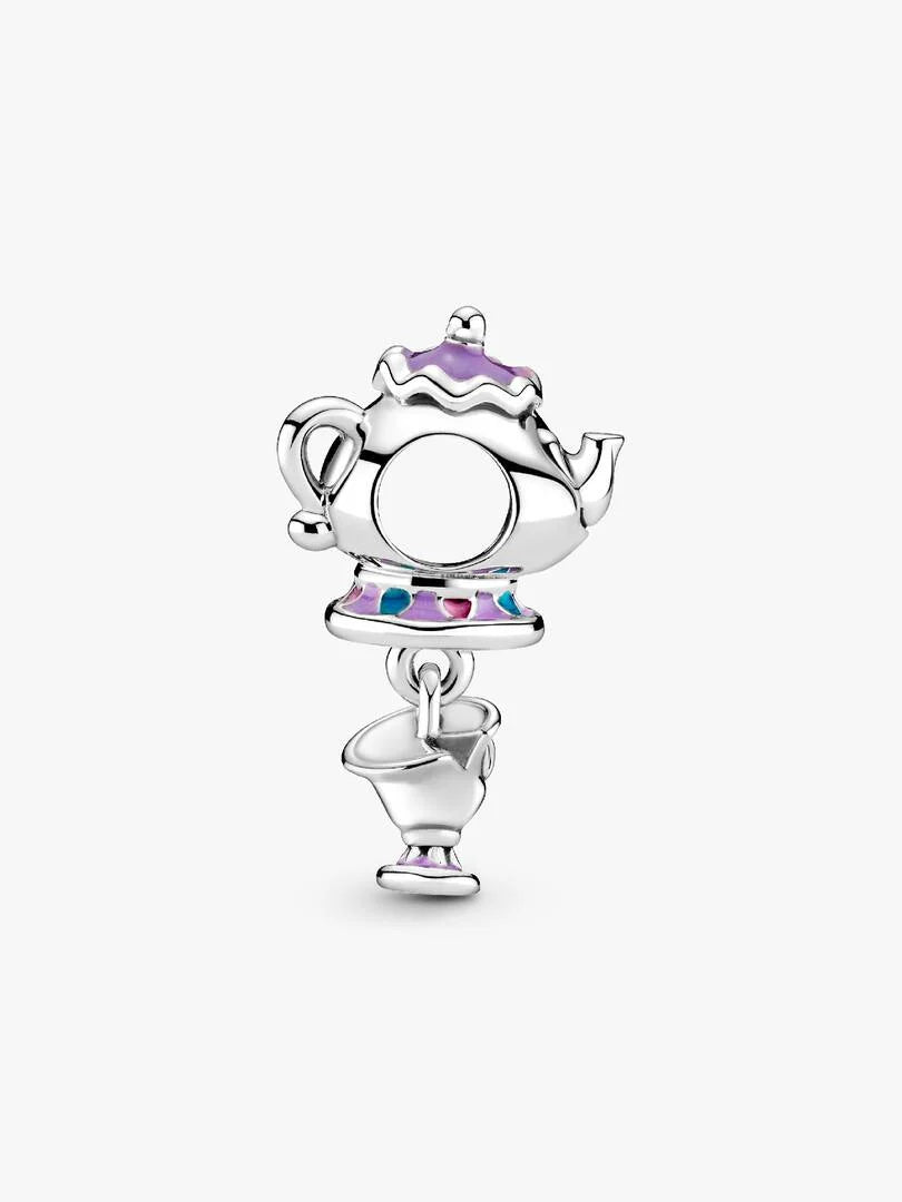 Disney Beauty and the Beast Mrs. Potts and Chip Dangle Charm Sterling silver