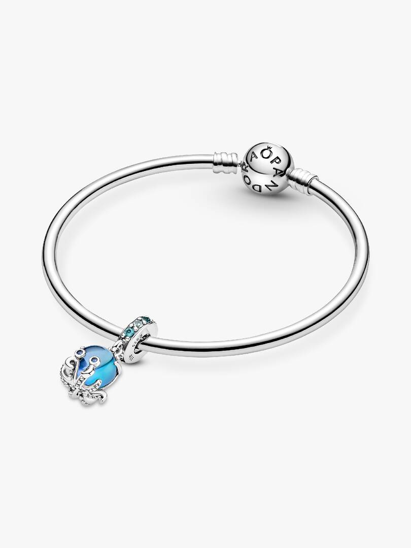Murano Glass Cute Octopus Dangle Charm Sterling silver