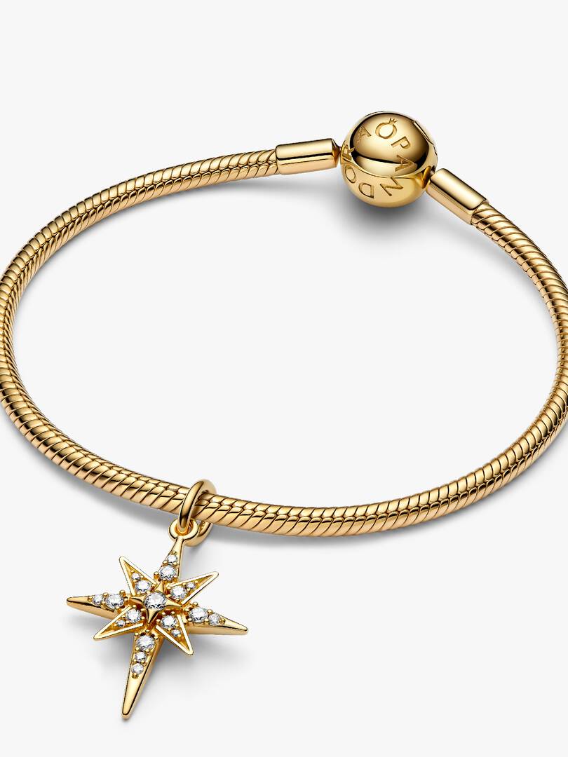 Sparkling North Star Dangle Charm 14k gold plating