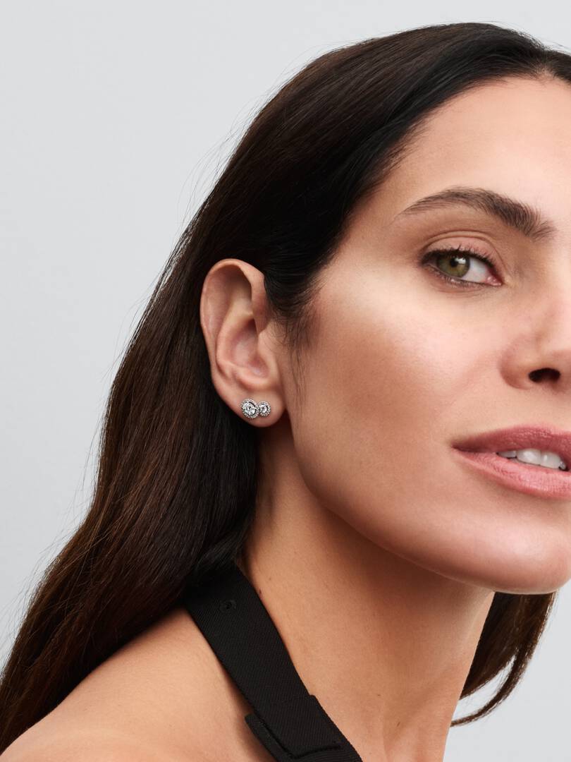 FINAL SALE - Embracing Halo Stud Earrings Sterling silver
