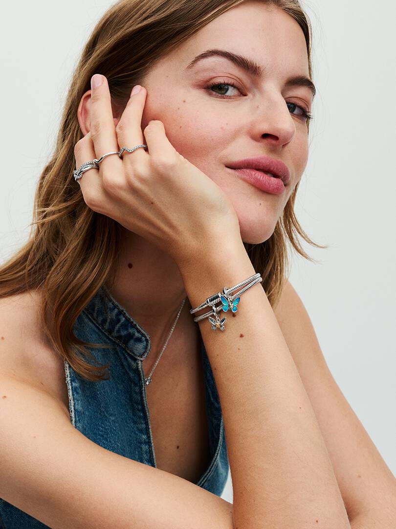 Easy-Close Magnetic Clasp Snake Chain Bracelet Sterling silver