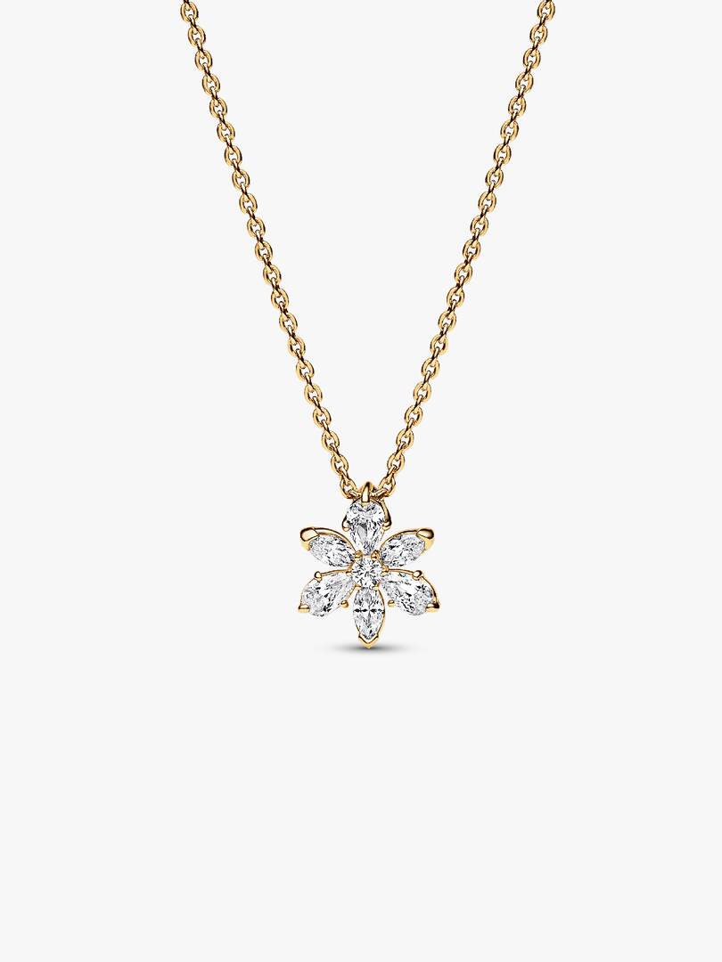 Sparkling Herbarium Cluster Pendant Necklace 14k gold plating