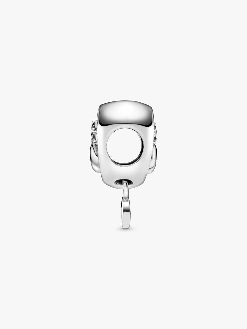 Sparkling Paw Print & Heart Charm Sterling silver