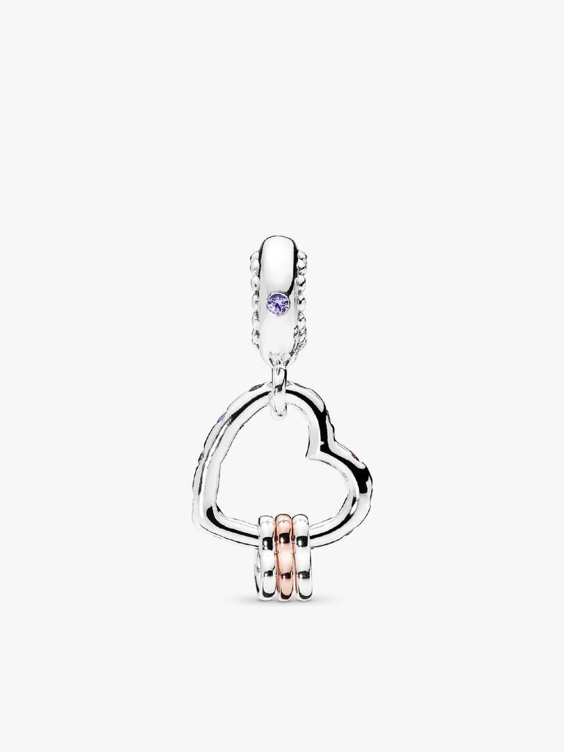 Heart Full of Hearts Dangle Charm Sterling silver, 14k rose gold plating