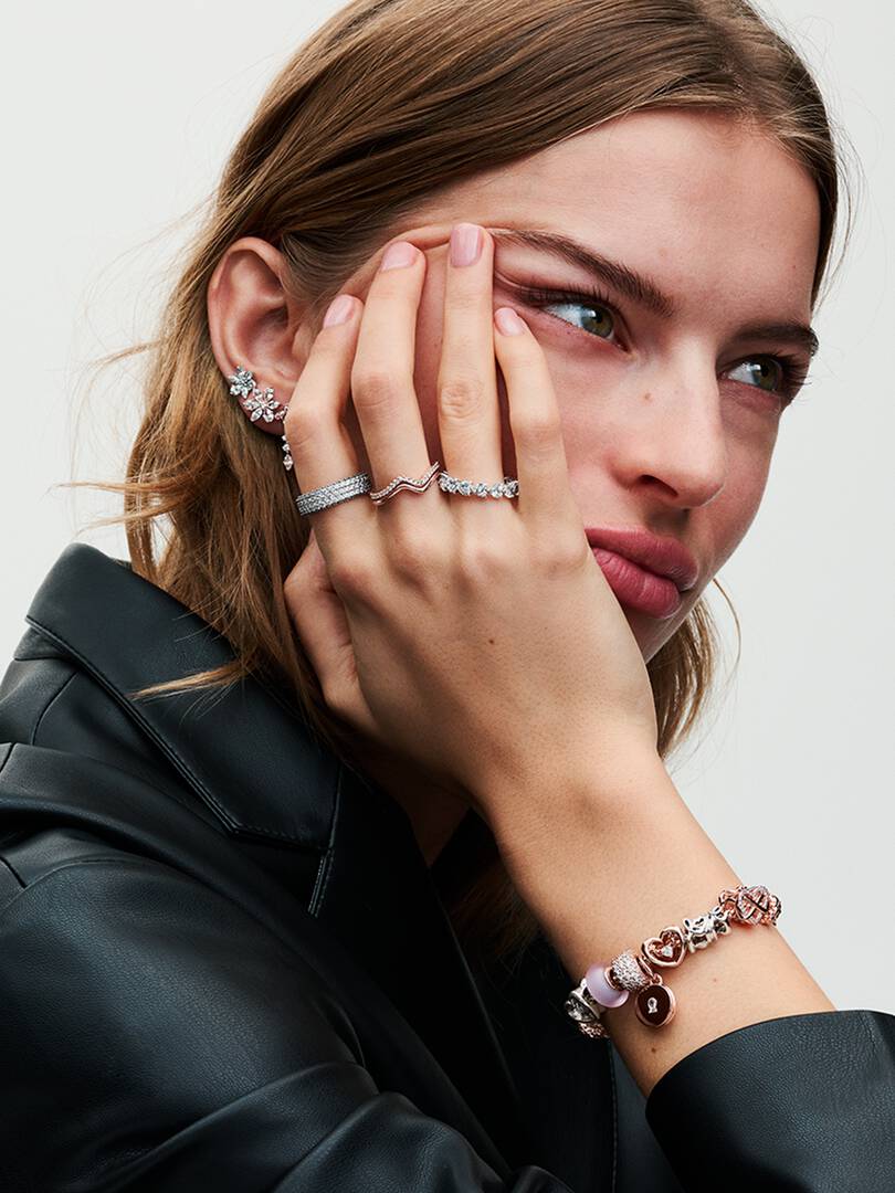 Matte Pink Murano Glass Charm 14k rose gold plating