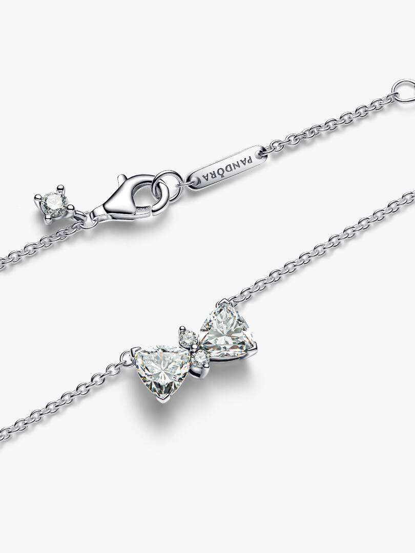 Sparkling Bow Necklace Sterling silver