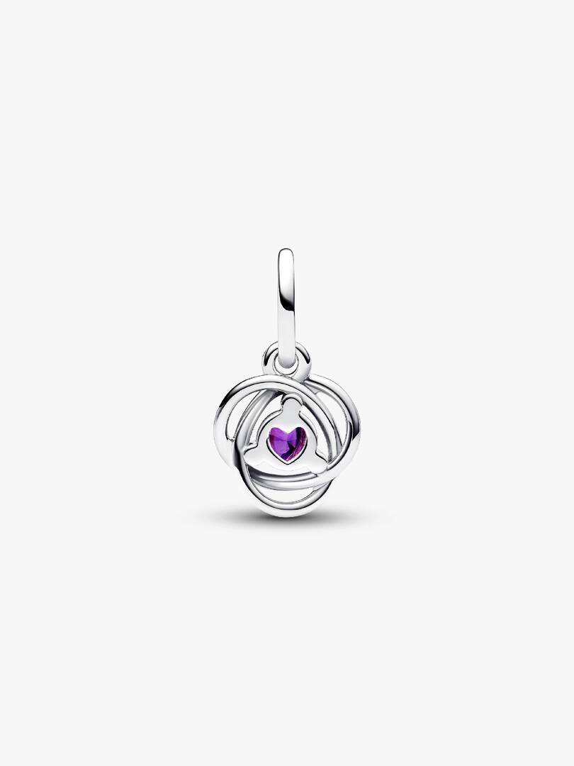 FINAL SALE - Purple Eternity Circle Dangle Charm Sterling silver