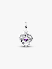 FINAL SALE - Purple Eternity Circle Dangle Charm Sterling silver