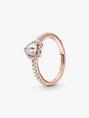 Sparkling Elevated Heart Ring 14k rose gold plating