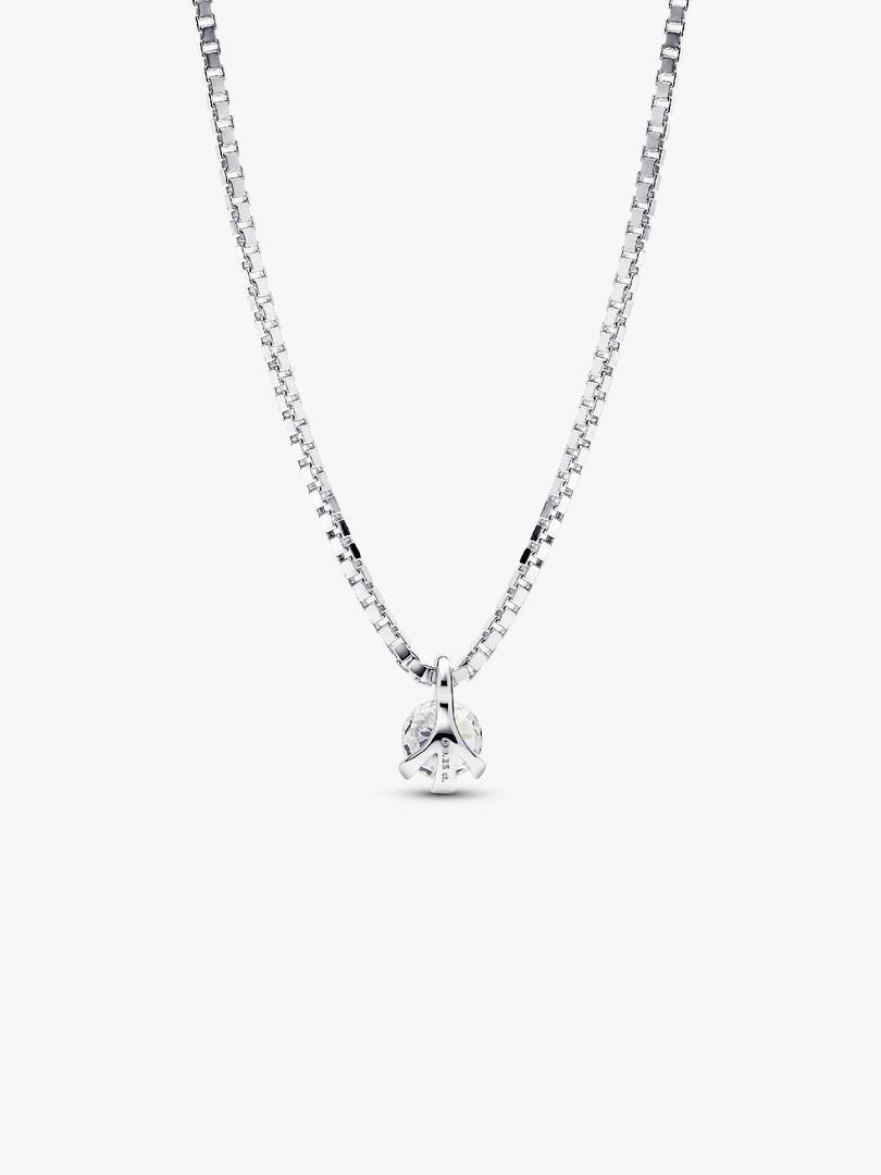 FINAL SALE - Pandora Nova Sterling Silver Lab-grown Diamond Pendant Necklace 0.25 ct TW, Sterling silver