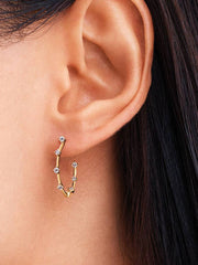 Pandora Era Lab-Grown Diamond Station Hoop Earrings 0.40 ct TW, 14k gold