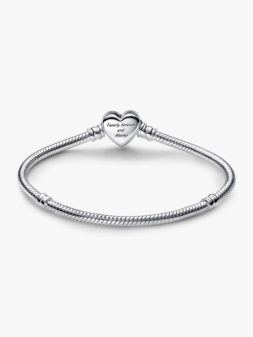Pandora Moments Sparkling Infinity Heart Clasp Snake Chain Bracelet Sterling silver
