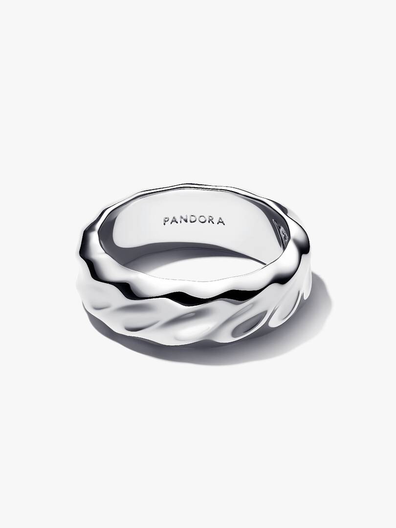 Rippled Wide Band Ring Sterling silver